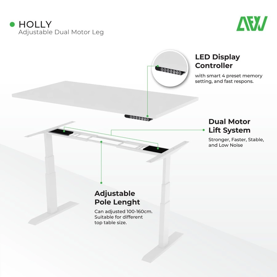 AFW Holly Dual-Motor Adjustable Desk